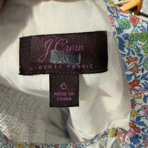 J.Crew Liberty London Floral Ruffle Dress High Low Hem Size 6 - Picture 8 of 8